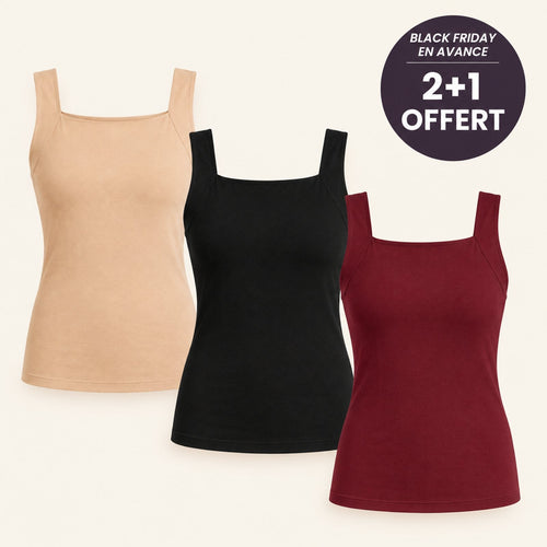 Débardeur à soutien-gorge intégré : offre Black Friday 2+1 offert